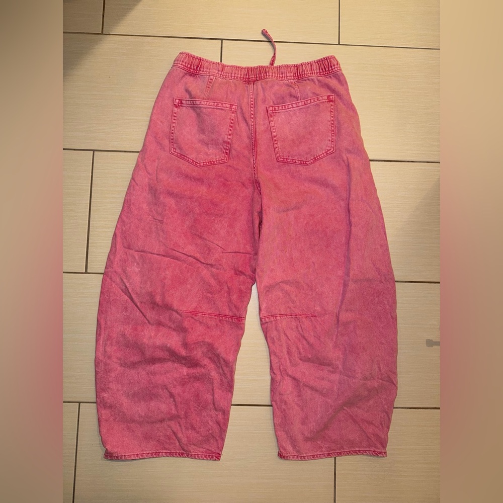 GAP Hot Pink Mid Rose Easy horseshoe Barrel Pants Medium - Picture 6 of 6